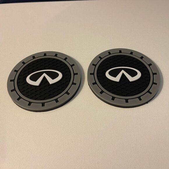 Infinity car cup Coasters in black and gray. Set of 2 NWT - Picture 6 of 7